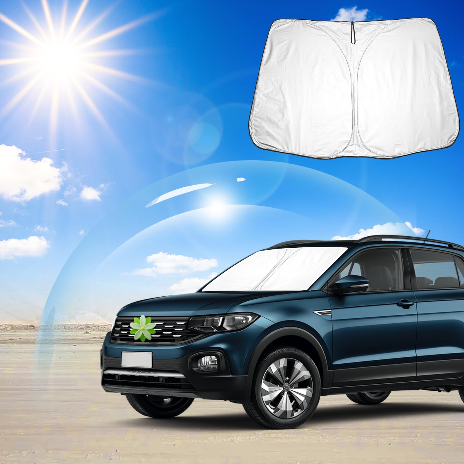 Ruiya Frontscheibenabdeckung Kompatibel mit VW T-Cross 2019-2024 2025, Sonnenschutz für Frontscheiben Auto Windschutzscheiben Abdeckung Frontscheibe blockiert UV Frontscheibe Sonnenblende Ruiya Frontscheibenabdeckung Kompatibel mit VW T-Cross 2019-2024 2025, Sonnenschutz für Frontscheiben Auto Windschutzscheiben Abdeckung Frontscheibe blockiert UV Frontscheibe Sonnenblende von RUIYA