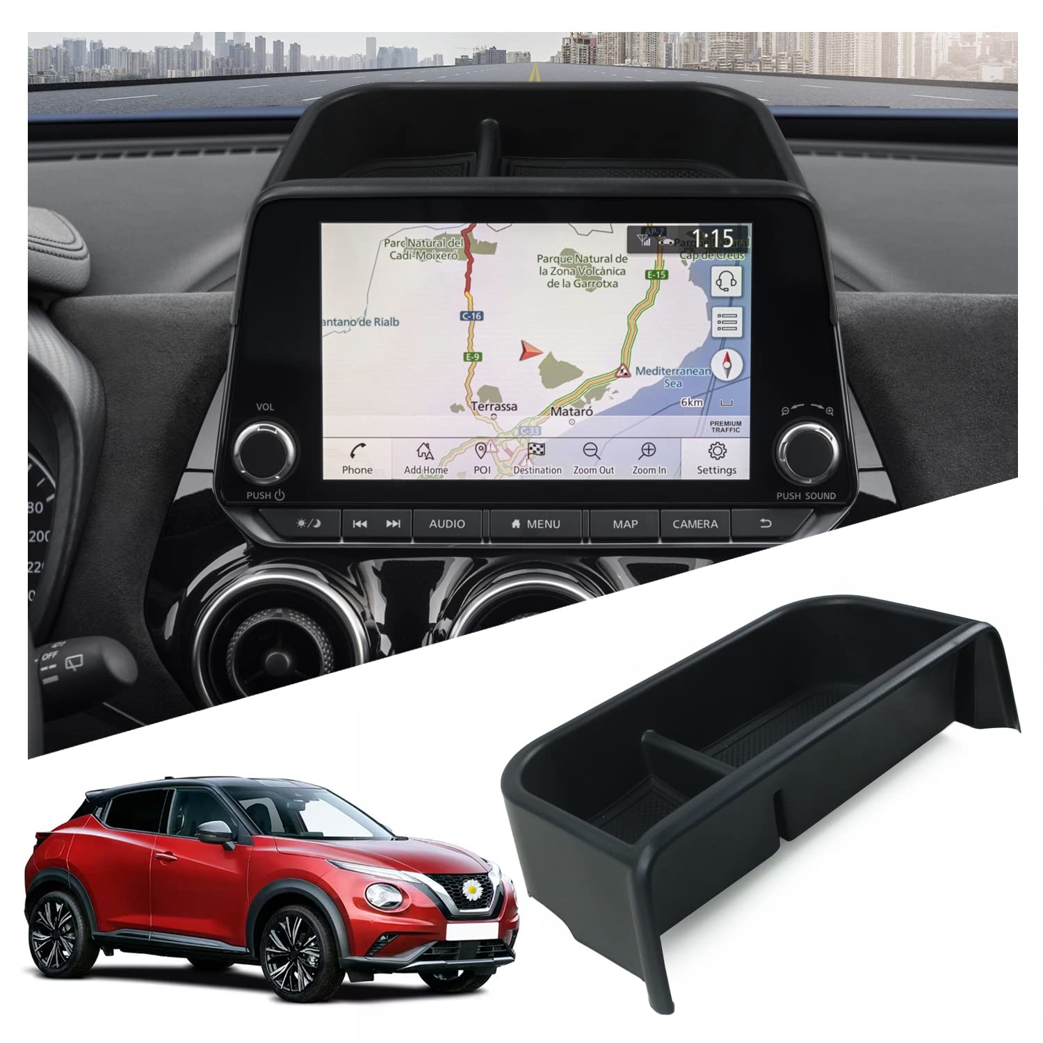 RUIYA Mittelkonsole Aufbewahrungsbox für 2020-2023 Nissan Juke f16, 8" Mittelkonsole Handyhalterung Instrumententafel Telefon Halter Navigation Ablagen Organizer Tablett Juke Zubehör RUIYA Mittelkonsole Aufbewahrungsbox für 2020-2023 Nissan Juke f16, 8" Mittelkonsole Handyhalterung Instrumententafel Telefon Halter Navigation Ablagen Organizer Tablett Juke Zubehör von RUIYA