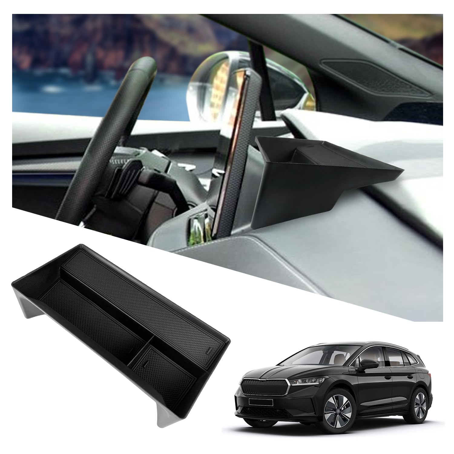 Ruiya Mittelkonsole Aufbewahrungsbox für Skoda Enyaq iV 2021-2023 2024, Mittelkonsole Handyhalterung Instrumententafel Telefon Halter Navigation Ablagen Organizer Tablett Skoda Enyaq iV Zubehör Ruiya Mittelkonsole Aufbewahrungsbox für Skoda Enyaq iV 2021-2023 2024, Mittelkonsole Handyhalterung Instrumententafel Telefon Halter Navigation Ablagen Organizer Tablett Skoda Enyaq iV Zubehör von RUIYA
