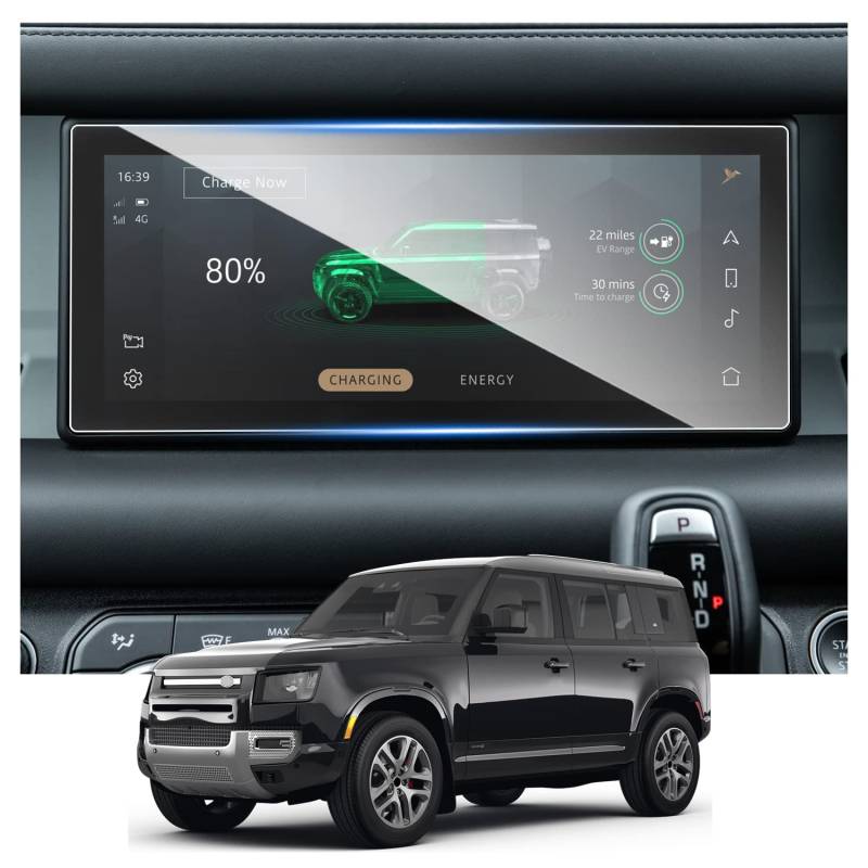 RUIYA Navigation Schutzfolie Kompatibel mit Land Rover Defender 2020-2022,10" Navigation Displayschutzfolie HD Hartglas Defender Schutzfolie GPS Touchscreen Gehärtetem Glas Schutzfolie Anti-Scratch von RUIYA