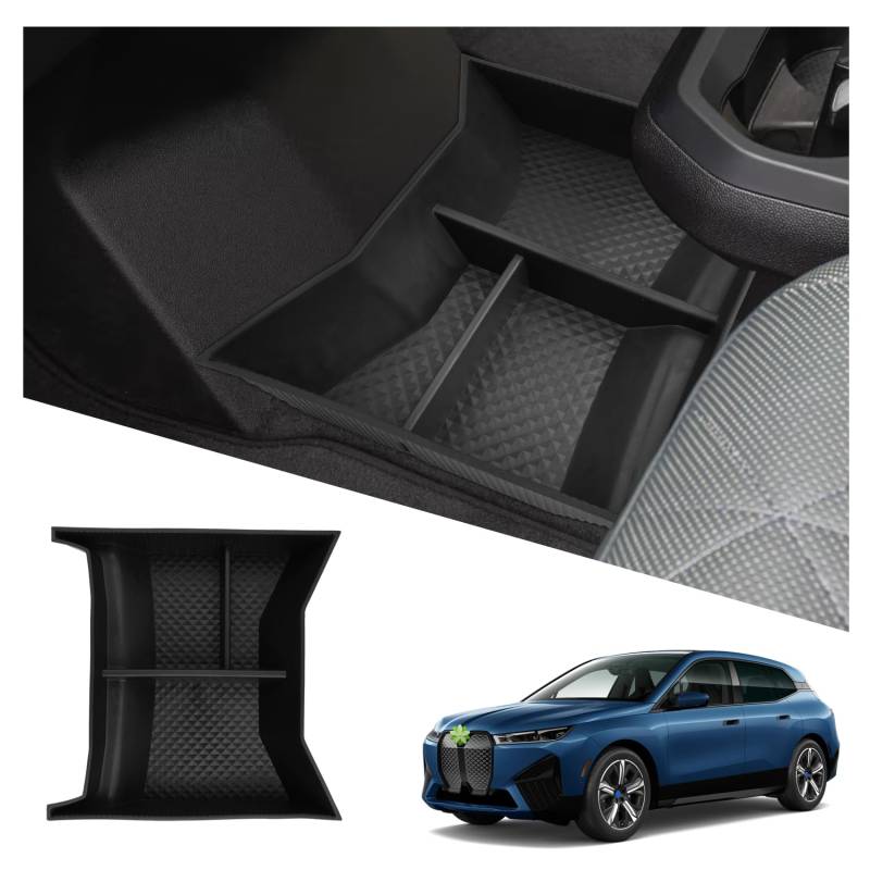 Ruiya für BMW iX EV xDrive40 xDrive50 M60 2022-2024 2025 Mittelkonsole Aufbewahrungsbox, Mittelkonsole Organizer Tray iX Unter dem Sitz im Mittelsteuerungstisch Aufbewahrungsbox Ablagefach von RUIYA