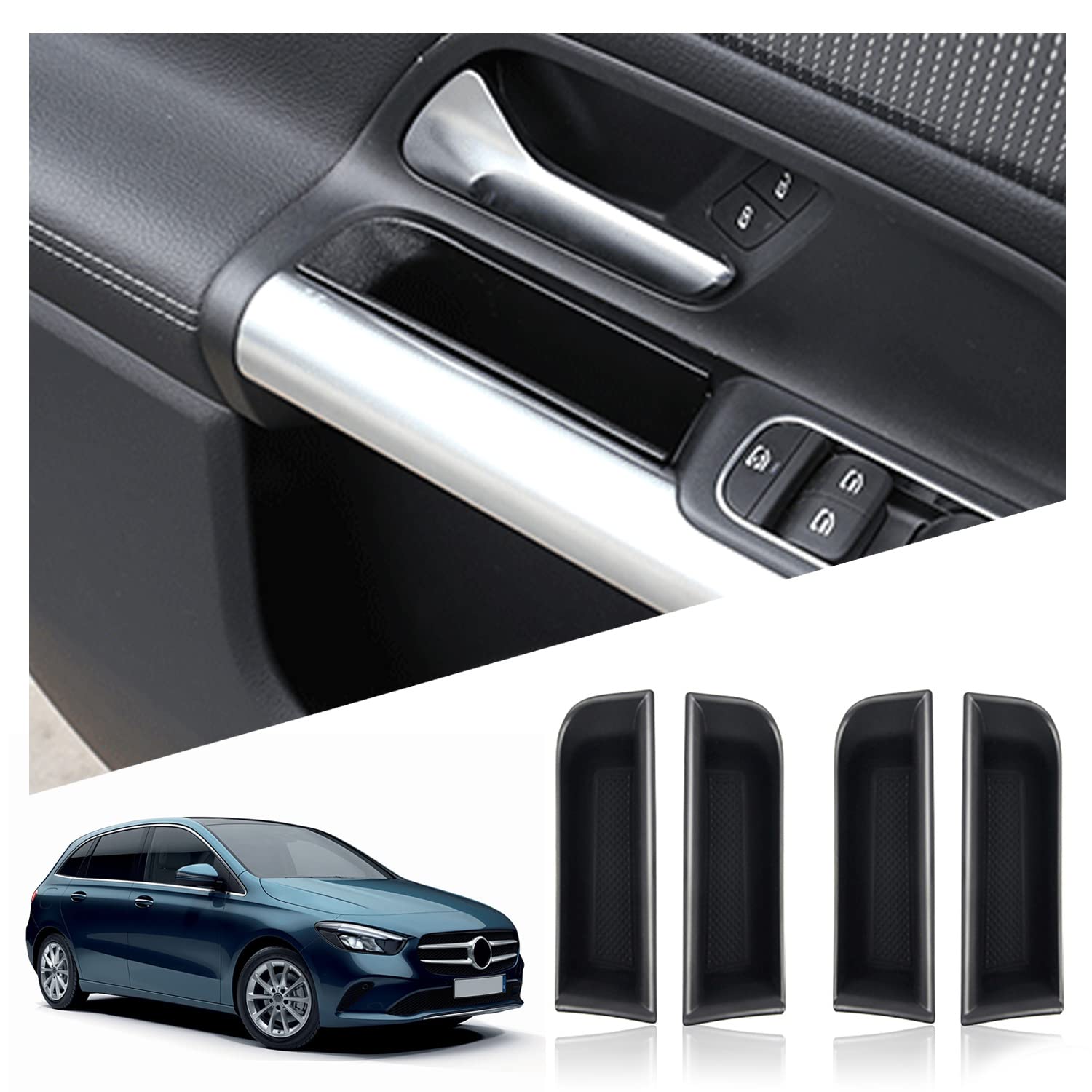 Ruiya für Mercedes B-Klasse W247 GLB 2020-2024 2025 Autotürgriff Aufbewahrungsbox, 4 Stück Autotürgriff Container Organizer Tablett Autotürgriff Organizer Tray Mittelkonsole Organizer GLB zubehör Ruiya für Mercedes B-Klasse W247 GLB 2020-2024 2025 Autotürgriff Aufbewahrungsbox, 4 Stück Autotürgriff Container Organizer Tablett Autotürgriff Organizer Tray Mittelkonsole Organizer GLB zubehör von RUIYA
