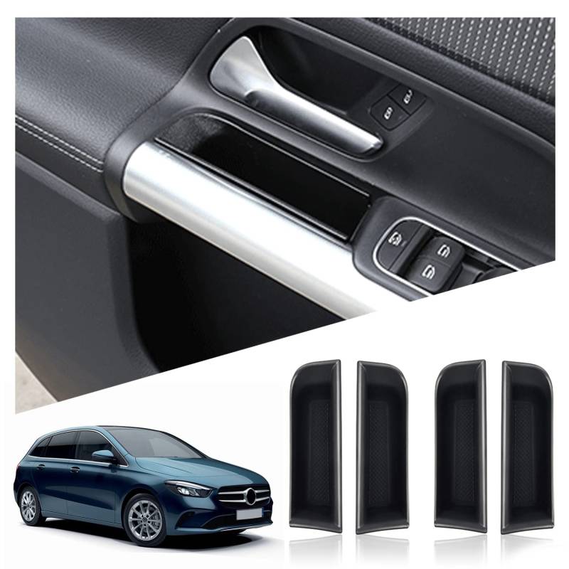 Ruiya für Mercedes B-Klasse W247 GLB 2020-2024 2025 Autotürgriff Aufbewahrungsbox, 4 Stück Autotürgriff Container Organizer Tablett Autotürgriff Organizer Tray Mittelkonsole Organizer GLB zubehör von RUIYA