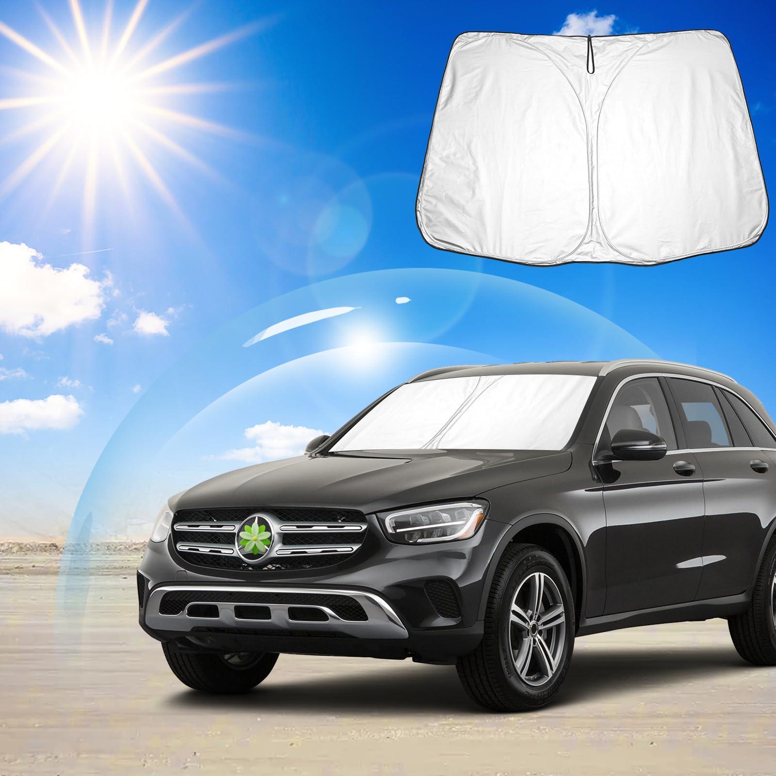 Ruiya Frontscheibenabdeckung Kompatibel mit Mercedes GLC X253 2016-2021, Sonnenschutz für Frontscheiben Auto Windschutzscheiben Abdeckung Frontscheibe blockiert UV Frontscheibe Sonnenblende Ruiya Frontscheibenabdeckung Kompatibel mit Mercedes GLC X253 2016-2021, Sonnenschutz für Frontscheiben Auto Windschutzscheiben Abdeckung Frontscheibe blockiert UV Frontscheibe Sonnenblende von RUIYA