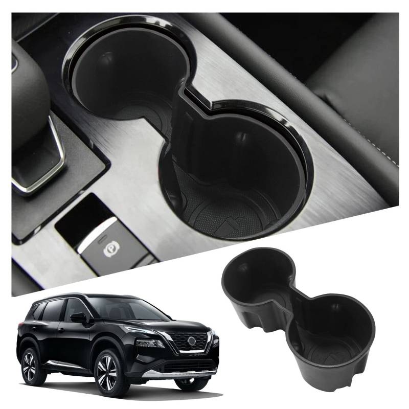 Ruiya Kompatibel mit Nissan X-Trail T33 2022-2025 Becherhalter Aufbewahrungsbox,Getränkehalter Mittelkonsole Getränkehalter Cup Holder Ablagefach Becherhalter Wasserflaschen Interieur XTrail Zubehör von RUIYA