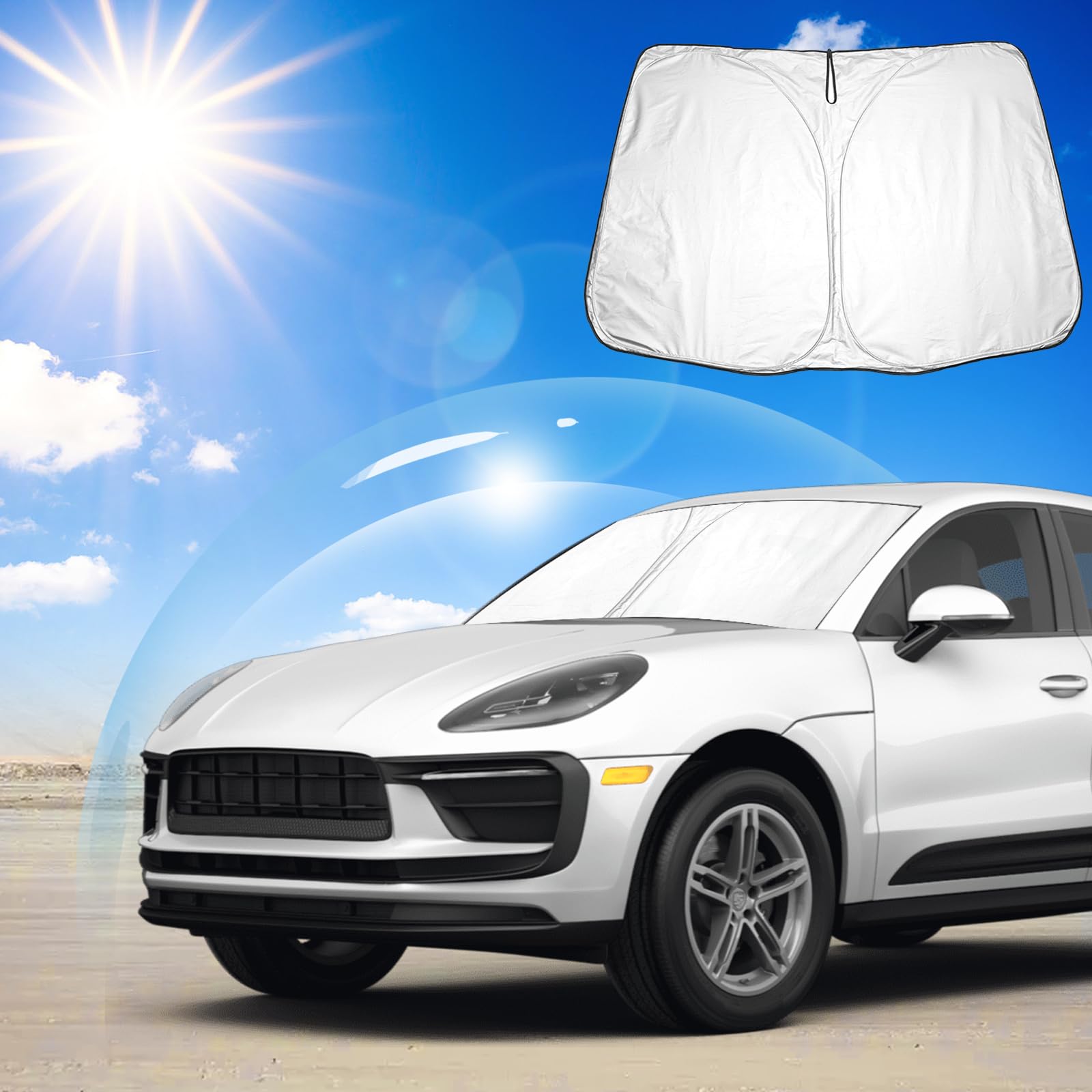 Ruiya für Porsche Macan 2015-2024 Auto Sonnenschutz Frontscheibe, Auto Windschutzscheibe Sonnenschirm Frontscheibe blockiert UV Vorderseite Frontscheibe Sonnenschutz Porsche Macan Zubehör Ruiya für Porsche Macan 2015-2024 Auto Sonnenschutz Frontscheibe, Auto Windschutzscheibe Sonnenschirm Frontscheibe blockiert UV Vorderseite Frontscheibe Sonnenschutz Porsche Macan Zubehör von RUIYA