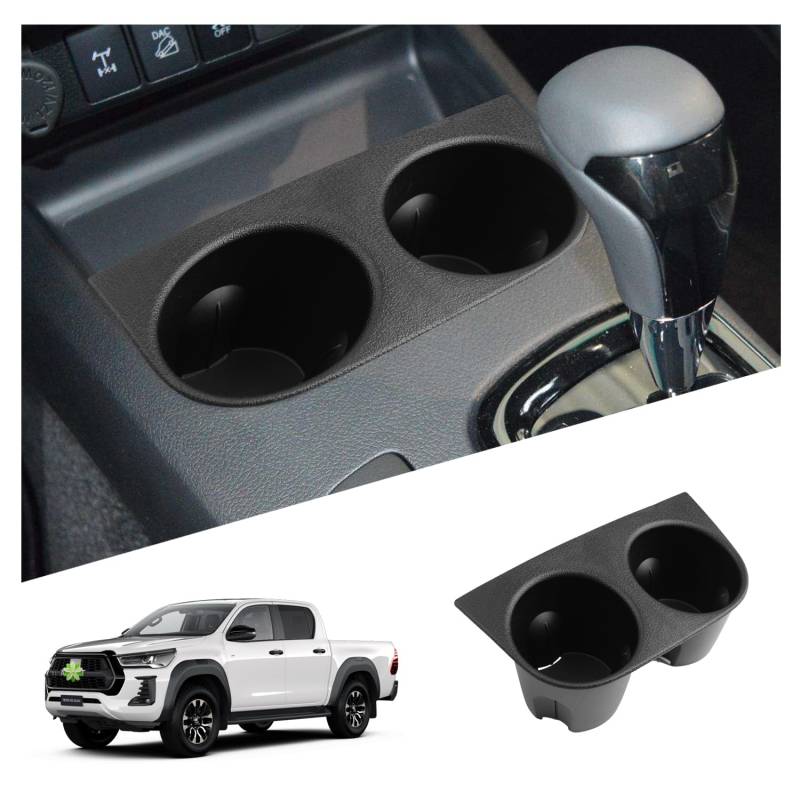 Ruiya Kompatibel mit Toyota Hilux AN120 AN130 2016-2025 Becherhalter Aufbewahrungsbox, Auto Getränkehalter Mittelkonsole Getränkehalter Cup Holder Ablagefach Becherhalter Hilux Zubehör von RUIYA