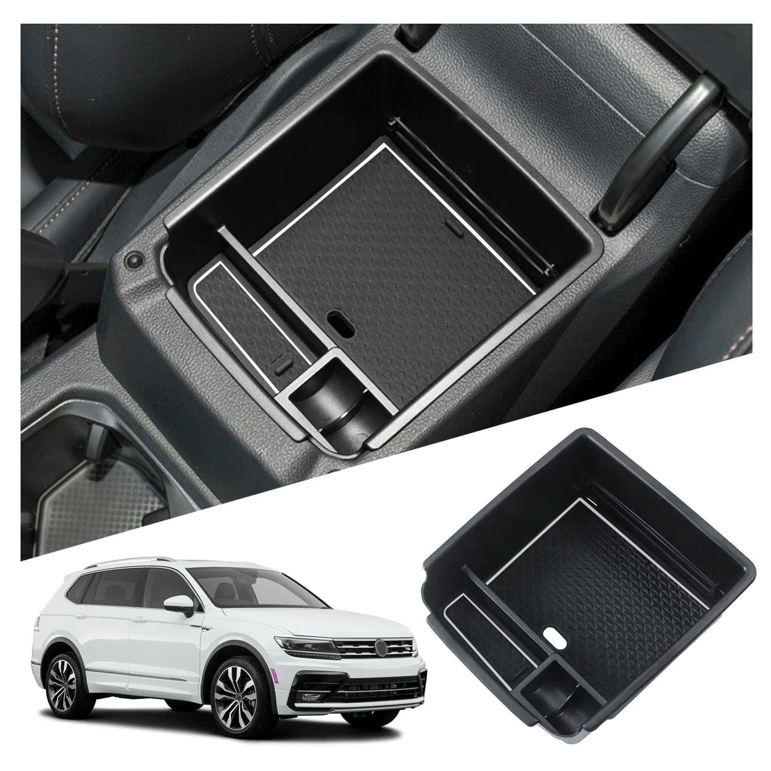 Ruiya für VW Tiguan 2 MK2 2017-2023 Mittelkonsole Aufbewahrungsbox, Tiguan Armlehne Organizer Tray Mittelarmlehne Handschuhfach Mittelarmlehne Organizer Tiguan 2 Zubehör Mittelkonsole Ablagefach Ruiya für VW Tiguan 2 MK2 2017-2023 Mittelkonsole Aufbewahrungsbox, Tiguan Armlehne Organizer Tray Mittelarmlehne Handschuhfach Mittelarmlehne Organizer Tiguan 2 Zubehör Mittelkonsole Ablagefach von RUIYA