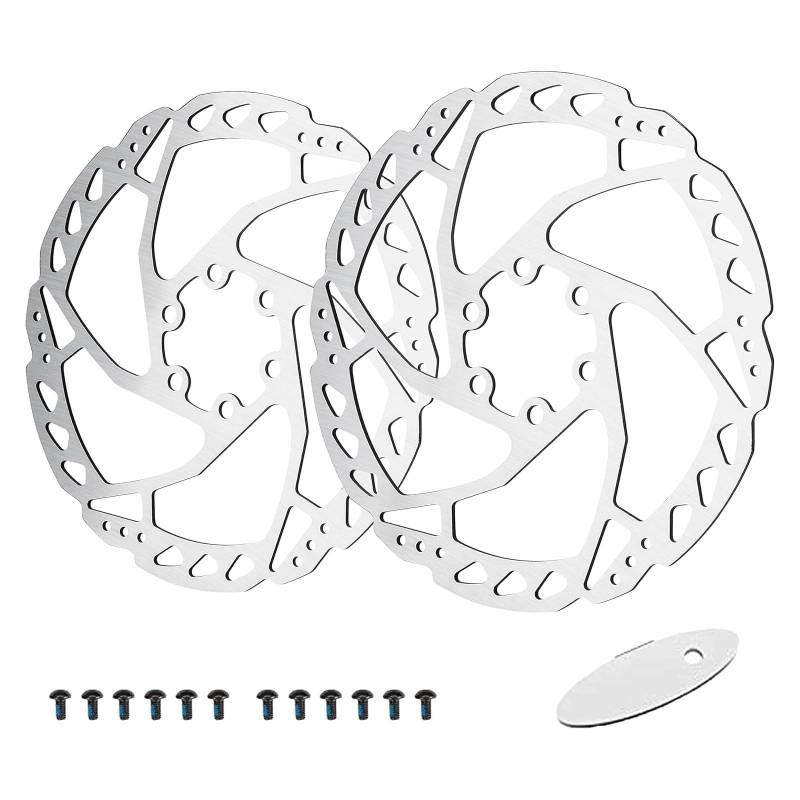 RUJOI Fahrrad Bremsscheibe 180mm 6 Loch – Hochleistungs-Bremsscheiben für MTB und E-Bikes – Robuste Edelstahl-Bremsscheiben – Inklusive Befestigungsschrauben von RUJOI