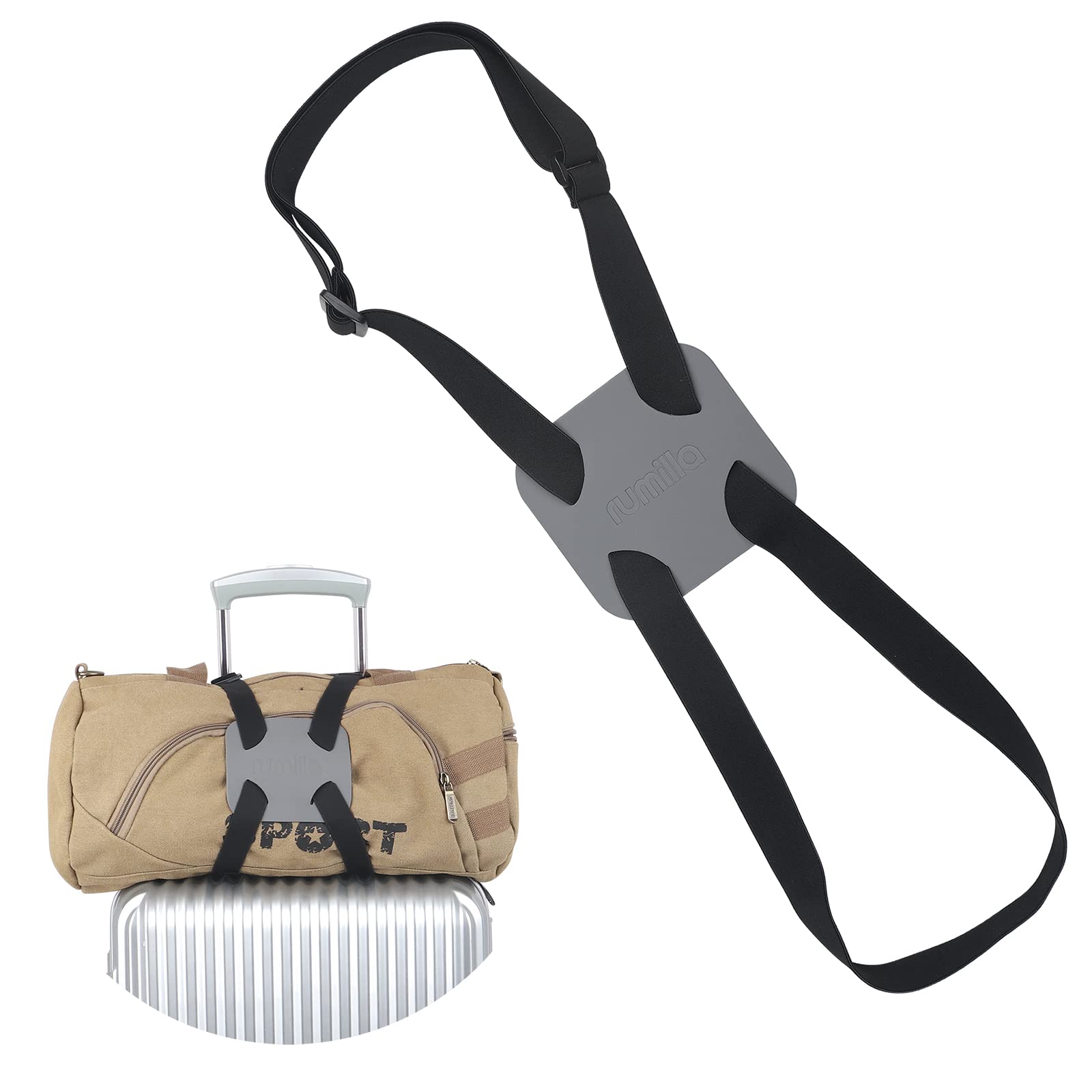 Gepäckgurte, Taschen-Bungees zum Hinzufügen einer Tasche, einfach zu reisen, Koffer, elastischer Gurt (einfache Version, grau Gepäckgurte, Taschen-Bungees zum Hinzufügen einer Tasche, einfach zu reisen, Koffer, elastischer Gurt (einfache Version, grau von RUMILLA