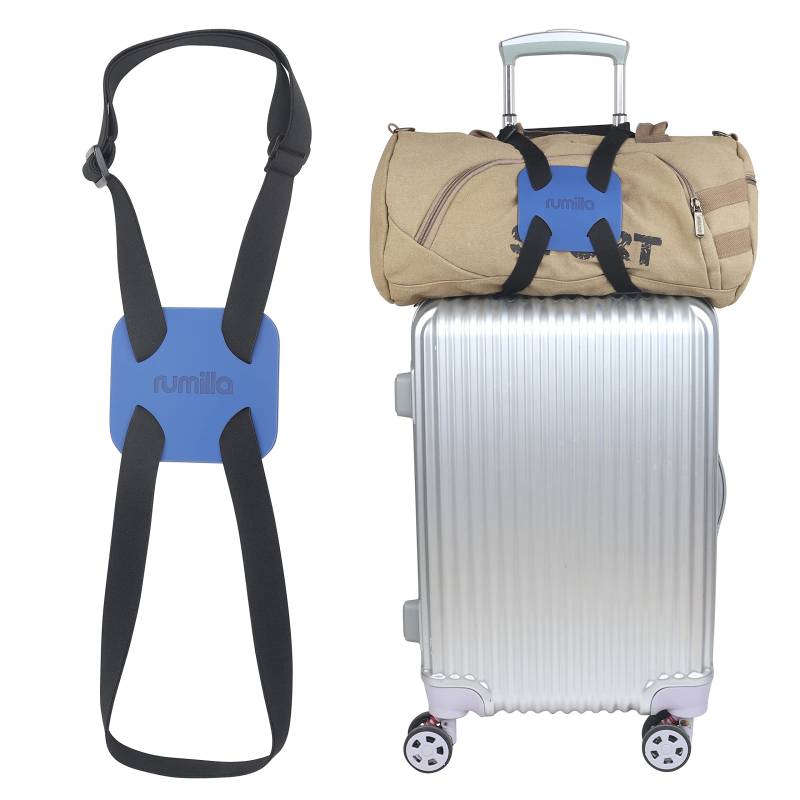 Gepäckspanngurt, Gepäckgurte, Taschenspanner zum Hinzufügen einer Tasche, einfach zu transportieren, Koffer, elastischer Gurt, einfache Version, Blau von RUMILLA