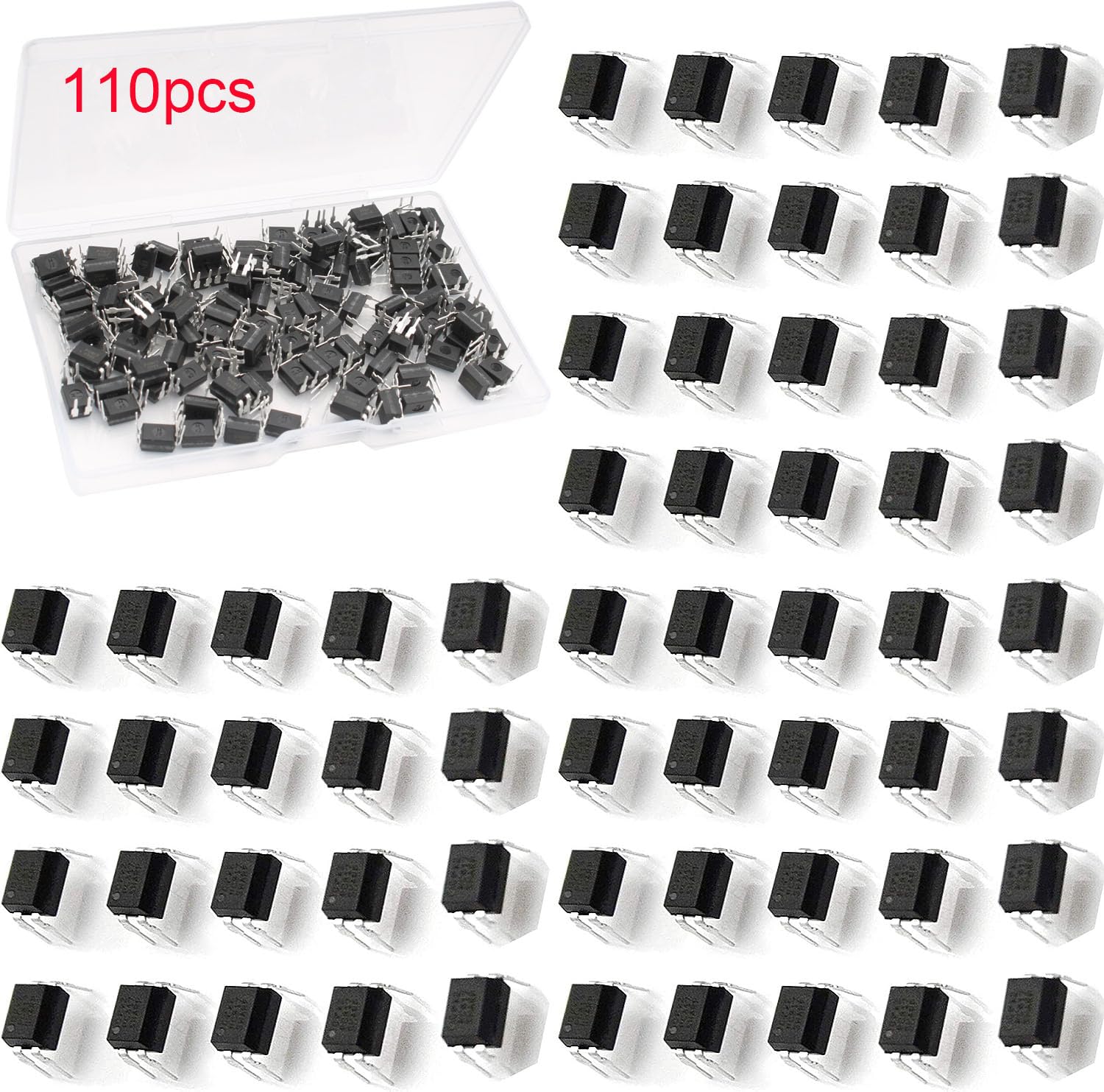 RUNCCI-YUN 110 Stück Optokoppler PC817, 2,54 mm Abstand, 4 Pins, für Arduino zum Selbermachen,DIP-4 RUNCCI-YUN 110 Stück Optokoppler PC817, 2,54 mm Abstand, 4 Pins, für Arduino zum Selbermachen,DIP-4 von RUNCCI-YUN