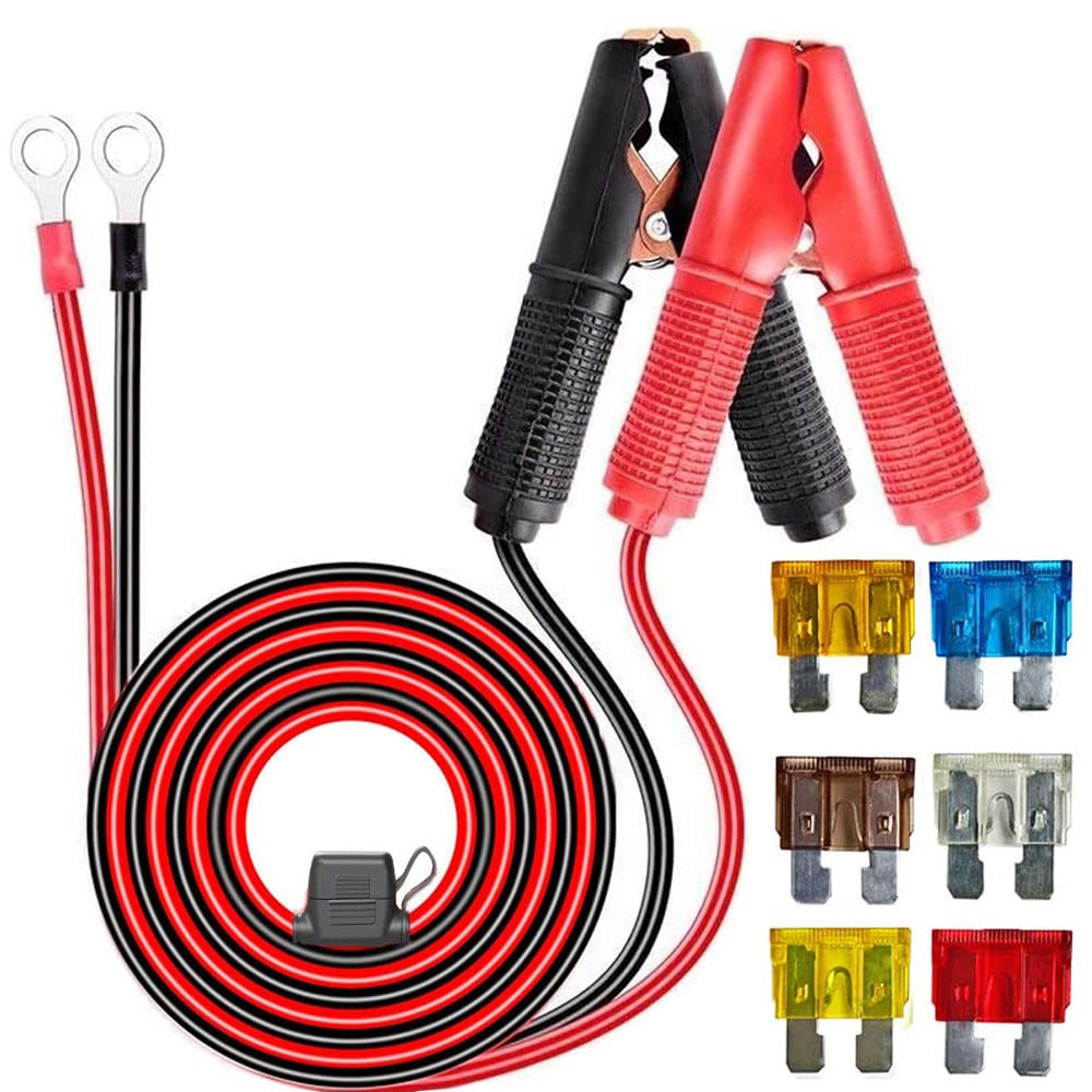 RUNCCI-YUN 12 V 24 V 1,5 m Kabel Krokodilklemme,KFZ Wechselrichter Krokodilklemme O-Ring-Anschluss,Auto Batterieklemme Alligator Clip,für KFZ Wechselrichter, Autobatterie, anderes Gerät RUNCCI-YUN 12 V 24 V 1,5 m Kabel Krokodilklemme,KFZ Wechselrichter Krokodilklemme O-Ring-Anschluss,Auto Batterieklemme Alligator Clip,für KFZ Wechselrichter, Autobatterie, anderes Gerät von RUNCCI-YUN