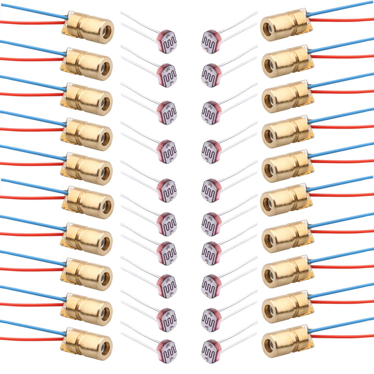 RUNCCI-YUN 20pcs Mini Diode Red Module Dot Diode Module 5V 6mm + 20pcs Photo Resistor Light Resistance 5mm RUNCCI-YUN 20pcs Mini Diode Red Module Dot Diode Module 5V 6mm + 20pcs Photo Resistor Light Resistance 5mm von RUNCCI-YUN