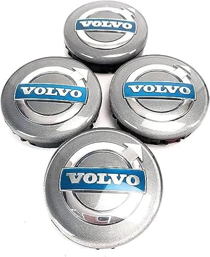 4 Stück Radkappen für Volvo XC C70 S40 V50 S60 V60 V70 S80 64mm, Wasserdicht Staubdicht Verschleißfest Nabendeckel Nabenkappen Auto Zierdeckel Zubehör von RUPT