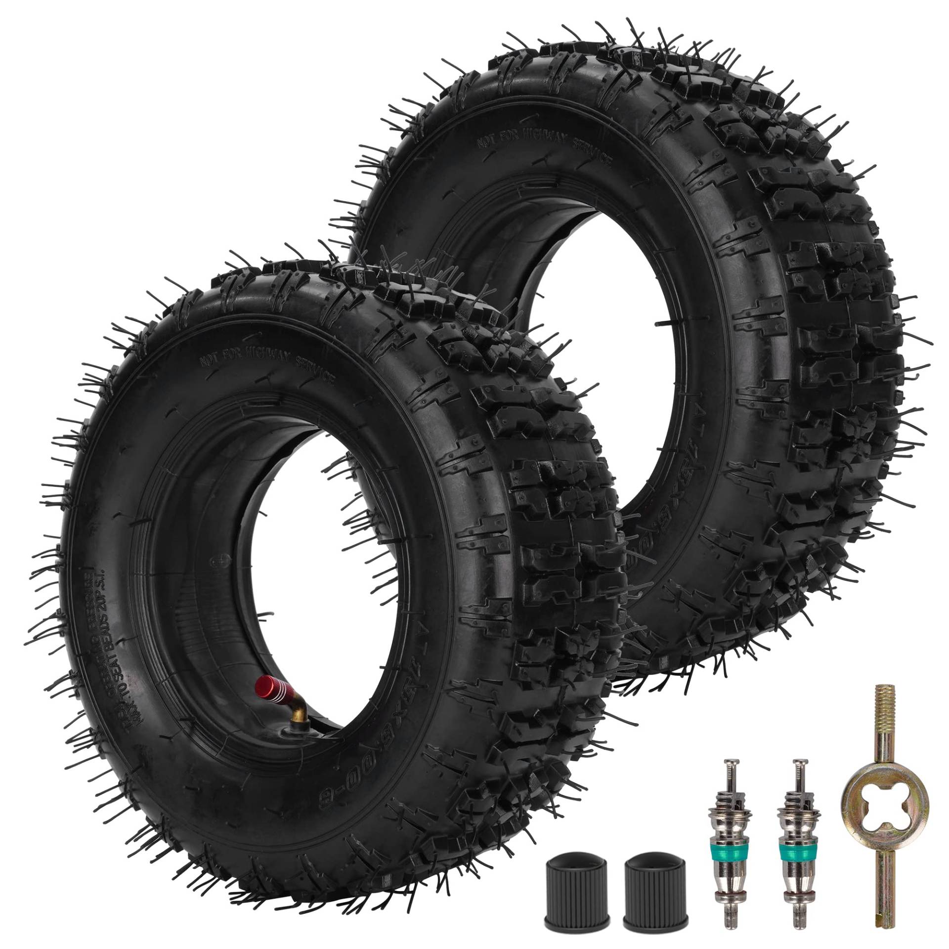 RUTU 13x5.00-6 13X5-6 Reifen und Schlauch mit gebogenem TR87-Ventilschaft für Razor Dirt Quads Yerf Dog Motovox Go Karts Dirt Bikes ATVs Rasenmäher Hoftraktoren Wagen Sackkarren 4 Räder 2er-Pack von RUTU