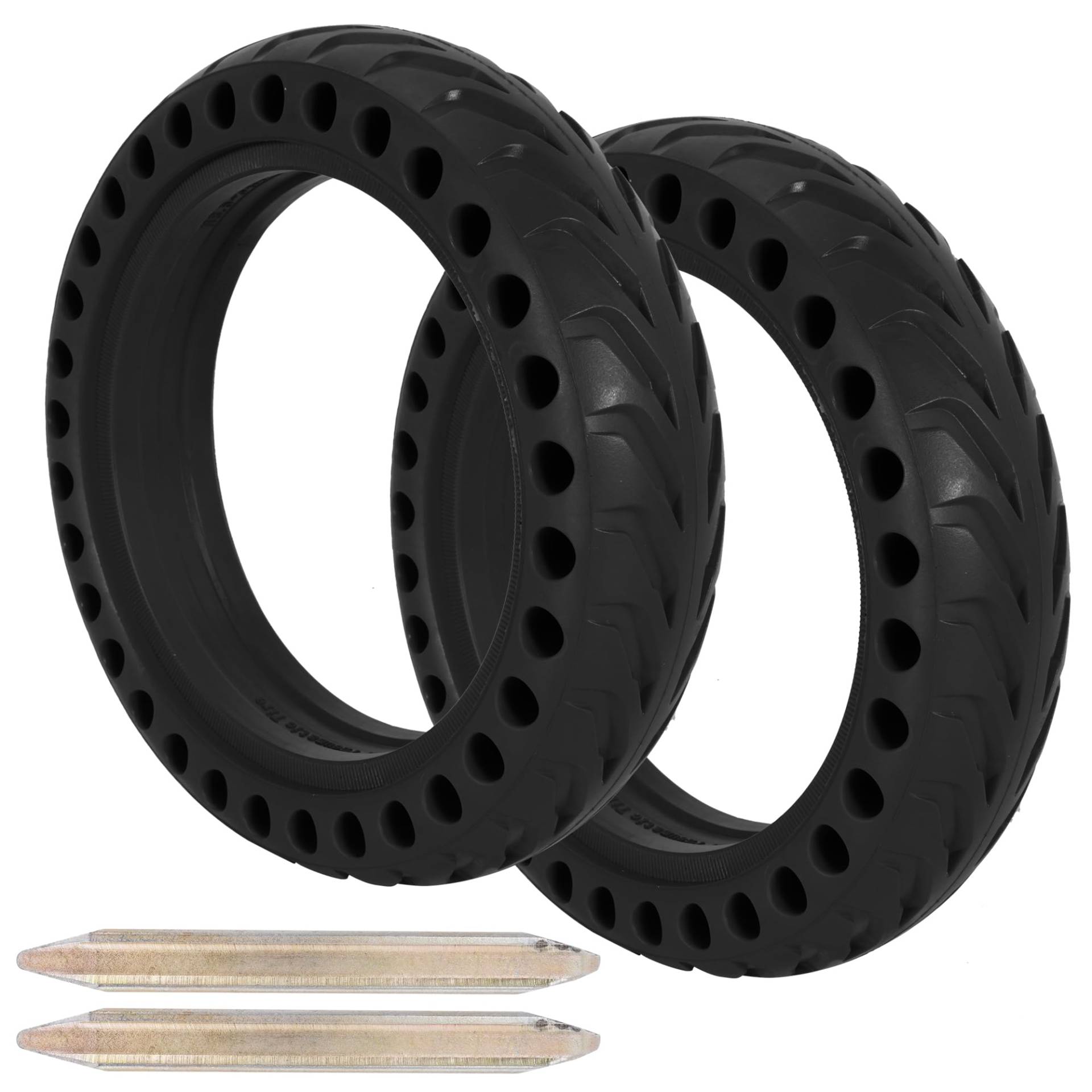 RUTU 8.5 x 2 Zoll Solid Reifen Vollgummireifen für Gotrax GXL V2 / XR/APEX Xiaomi Mijia M365 pro, 50/75-6.1 Austausch von Elektrorollerrädern mit Reifenhebern (Schwarz 2er-Pack) von RUTU