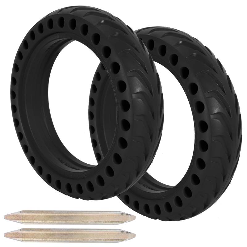 RUTU 8.5 x 2 Zoll Solid Reifen Vollgummireifen für Gotrax GXL V2 / XR/APEX Xiaomi Mijia M365 pro, 50/75-6.1 Austausch von Elektrorollerrädern mit Reifenhebern (Schwarz 2er-Pack) von RUTU