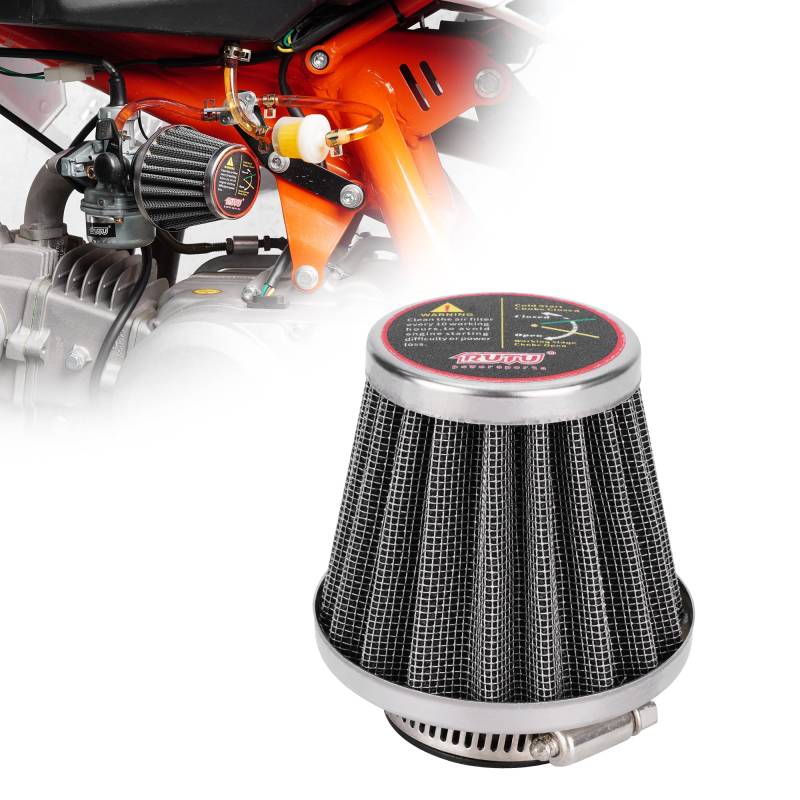 RUTU Doppelschicht Stahl Filter Luftfilter 38MM für Motorrad ATV -Silber von RUTU