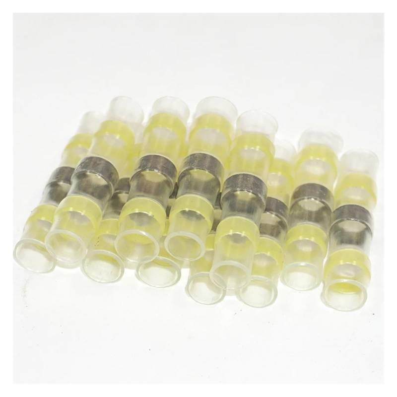100 x 6mm Yellow AWG 12-10 Heat Shrink Solder Sleeve Seal Wire Splice, Car Seal Heat Shrink Butt Connectors von RVBLRDSE