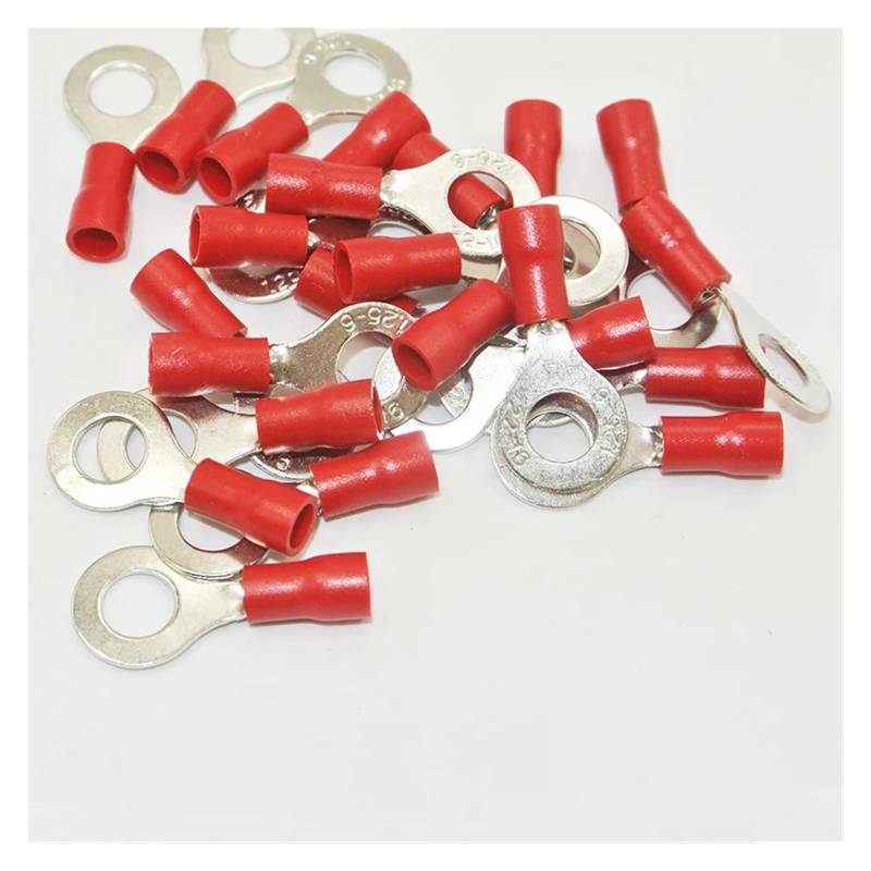 1000 Crimp RV1.25-3.5 Wire Connector 22-18 Gauge AWG Vinyl Red #6 Ring Terminal Connector von RVBLRDSE