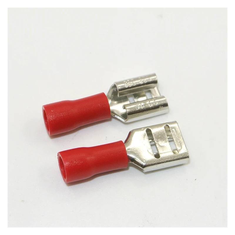 1000 pcs 6.3mm Red FEMALE INSULATED ELECTRICAL SPADE CONNECTOR TERMINALS,WIRING,CRIMP 22-16 AWG von RVBLRDSE