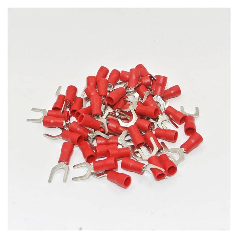 1000PCS SV1.25-3.2 Crimp Spade Wire Connector 22~16AWG #4 Fork Terminal Insulated Terminal For 0.5-1.5mm2 Cable Wires von RVBLRDSE