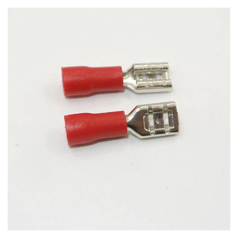 1000pcs Red 22-16 AWG 4.8mm FDD1.25-187 Female Insulated Wire Terminal Connectors Crimp von RVBLRDSE