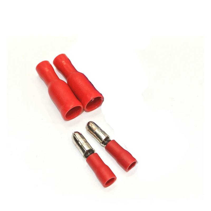 100pcs (50set/lot) Insulated Crimp Terminals 4MM Red Insulated Female Male Butt Connector Crimp Terminals von RVBLRDSE