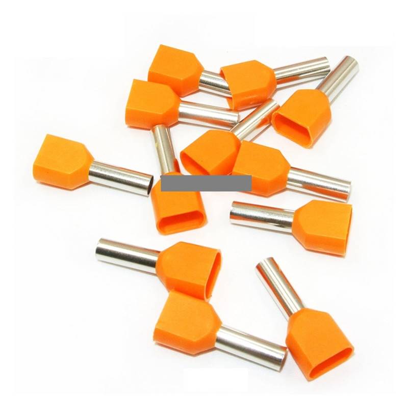 100pcs TE4012 12AWG 4MM2 Orange Crimp terminal Double Cord Terminal Copper Insulated Crimp Dual Crimp terminal von RVBLRDSE