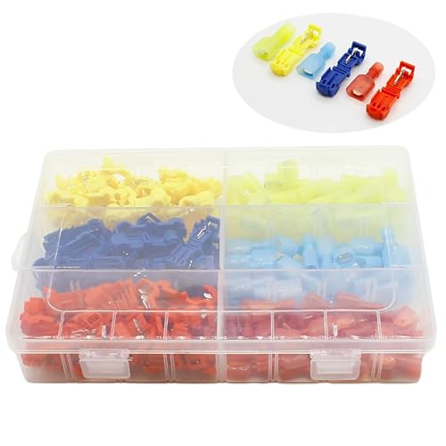 180pcs 90pairs Quick Cable Connector Snap Lock Wire Terminal Crimp T-Tap Wire Connector Assortment Kit von RVBLRDSE