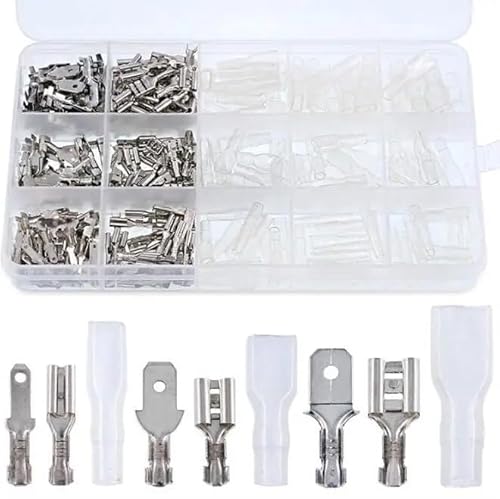 270pcs 2.8/4.8/6.3mm Crimp Terminals Insulated Male Female Wire Connector Electrical Wire Spade Connectors Kit von RVBLRDSE