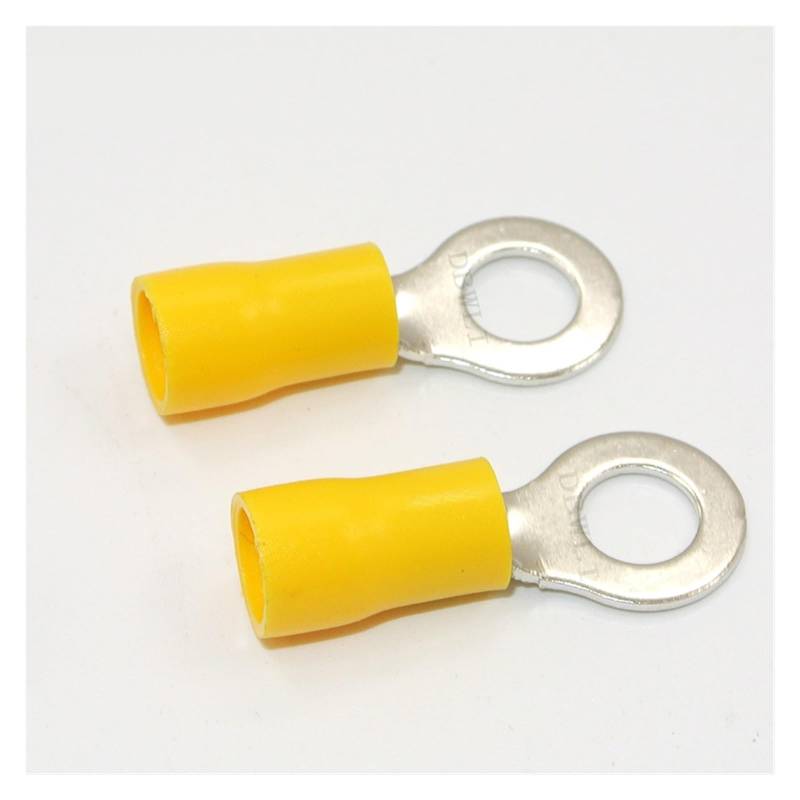 500Pcs 12-10AWG Rv5.5-4#8 Yellow Ring Insulated Cable Wire Connector cable Crimp Terminal von RVBLRDSE