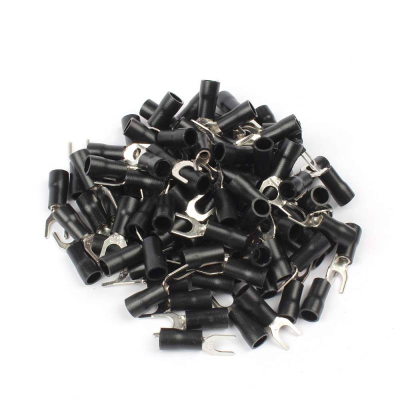 50PCS SV3.5-5 Black Furcate Terminal Cable Wire Connector Insulated Spade Fork Wiring Crimp Terminal von RVBLRDSE
