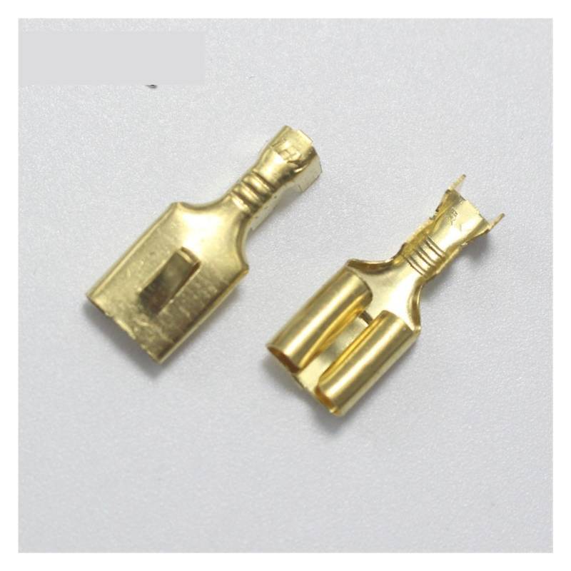 50pcs Copper 6.3 Crimp Terminal 6.3mm Uninsulated Spring Connector Female Cold Terminal von RVBLRDSE
