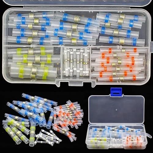 50pcs Heat Shrink Solder Sleeves Wire Crimp Butt Terminals Connectors with Box 1.5-6.0mm von RVBLRDSE