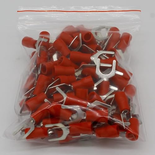 SV1.25-6 Red Terminal Cold pressed terminals Cable Wire Connector 100PCS/Pack spade crimp spade terminal connector SV1-6 SV von RVBLRDSE