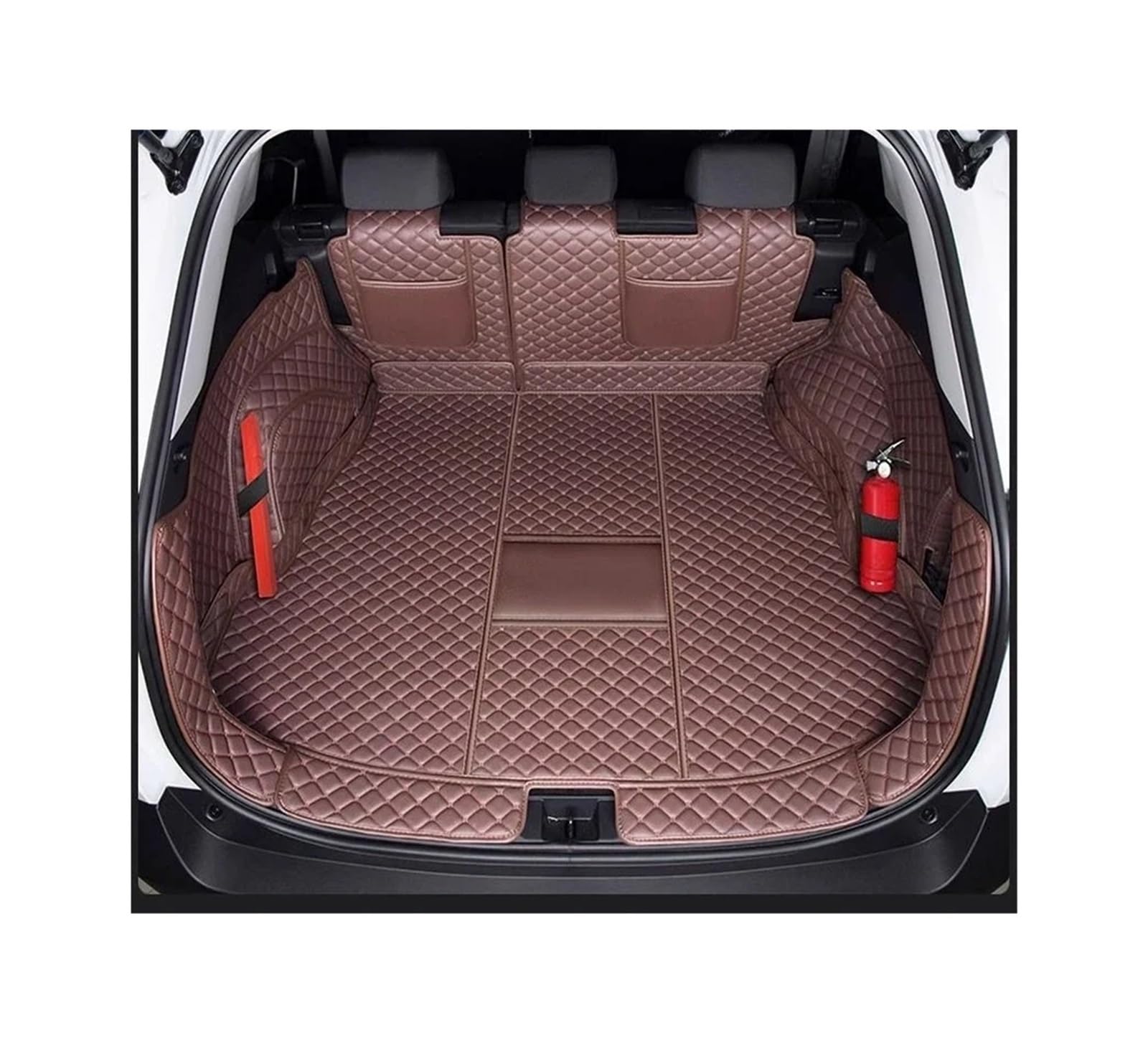 Car Trunk Liner Fit Für Toyota RAV4 2024 2025 Zubehör Kraftstoff PHEV Vollständige Abdeckung Cargo Liner Auto Innen Modifikation Kofferraum Schutzmatte(Full Coffee,Fuel) von RVIFY
