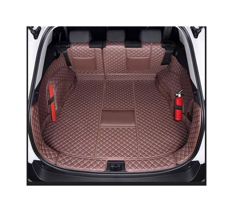 Car Trunk Liner Fit Für Toyota RAV4 2024 2025 Zubehör Kraftstoff PHEV Vollständige Abdeckung Cargo Liner Auto Innen Modifikation Kofferraum Schutzmatte(Full Coffee,Fuel) von RVIFY