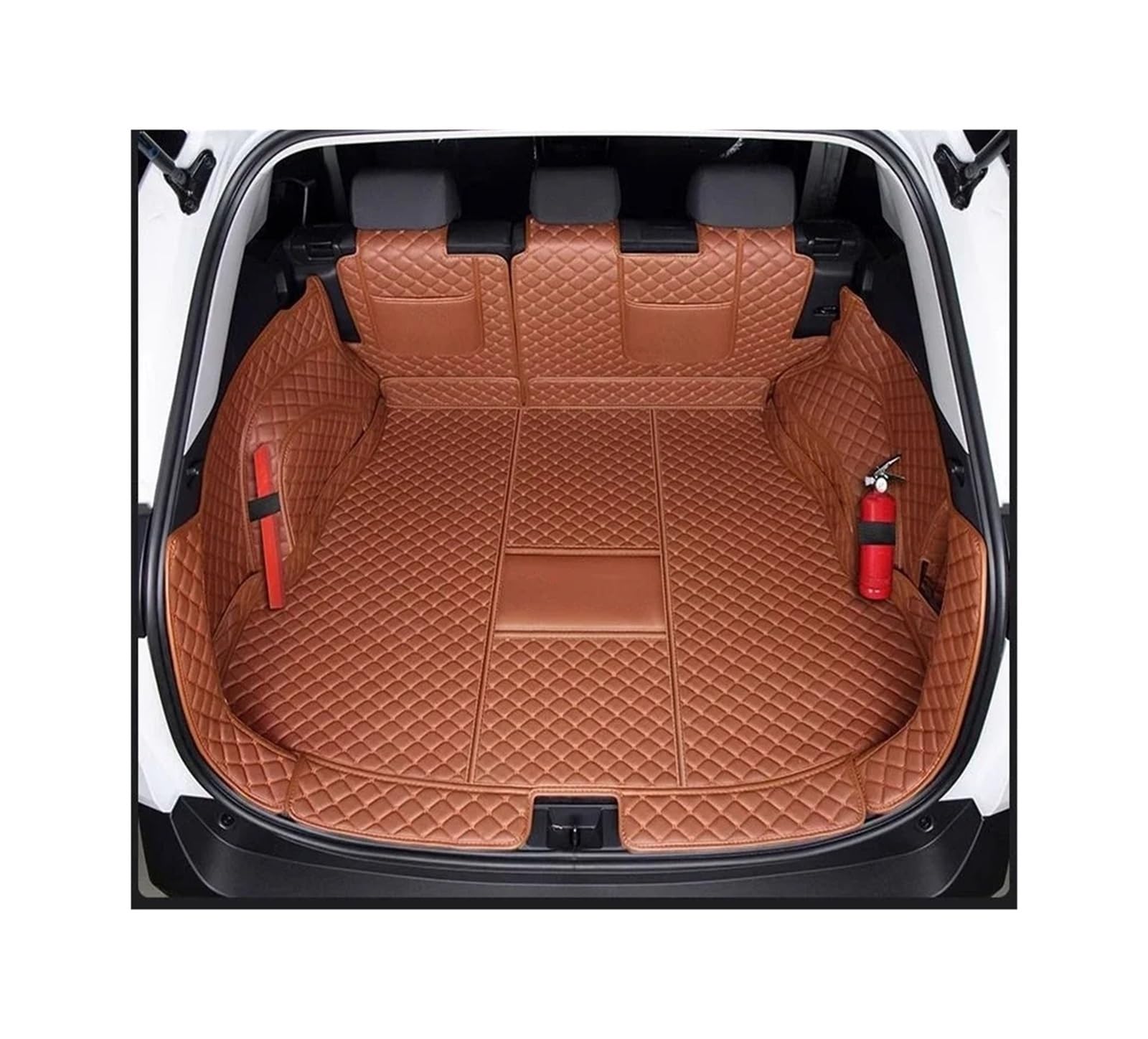 Car Trunk Liner Fit Für Toyota RAV4 2024 2025 Zubehör Kraftstoff PHEV Vollständige Abdeckung Cargo Liner Auto Innen Modifikation Kofferraum Schutzmatte(Full Orange,Fuel) von RVIFY