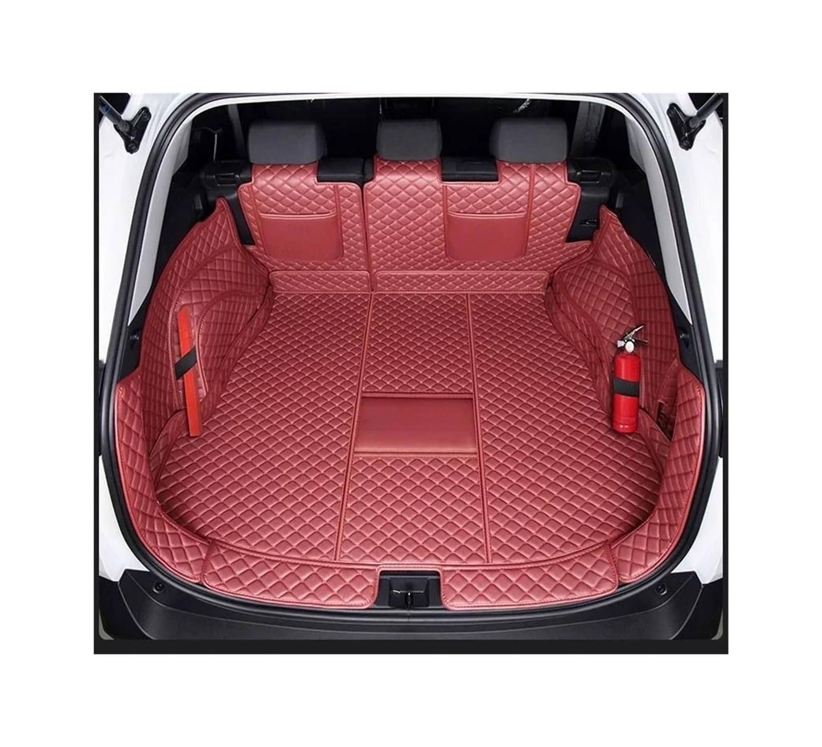 Car Trunk Liner Fit Für Toyota RAV4 2024 2025 Zubehör Kraftstoff PHEV Vollständige Abdeckung Cargo Liner Auto Innen Modifikation Kofferraum Schutzmatte(Full Red,Fuel) von RVIFY