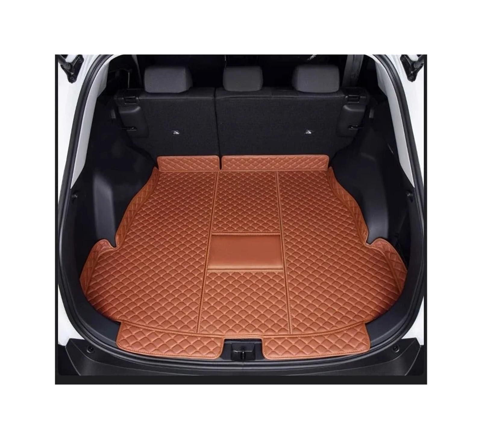 Car Trunk Liner Fit Für Toyota RAV4 2024 2025 Zubehör Kraftstoff PHEV Vollständige Abdeckung Cargo Liner Auto Innen Modifikation Kofferraum Schutzmatte(Main Pad Orange,Hybrid) von RVIFY