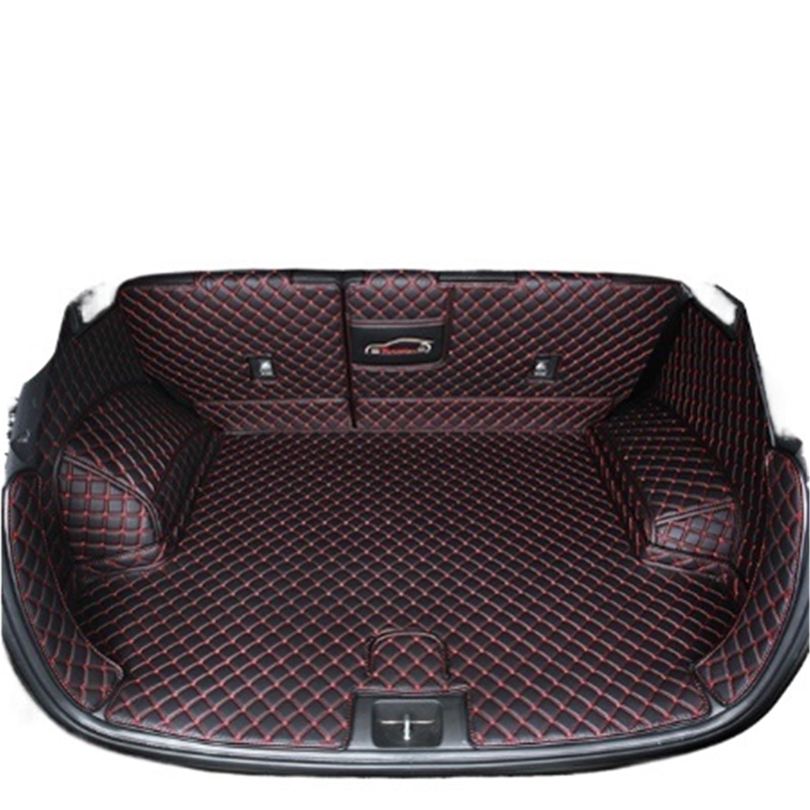 Car Trunk Liner Leder Kofferraum Matte Fit Für Hyundai Tucson 2016 2017 2018 2019 2020 SUV Cargo-Liner Kofferraum Schutzmatte(Black red 2) von RVIFY