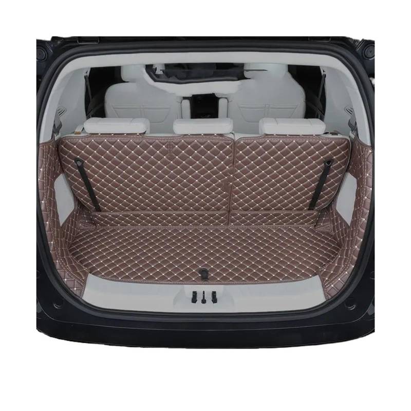 Car Trunk Liner Leder-Kofferraummatte passend für Dongfeng Forthing M4 U-Tour 2024 2025 6-Sitzer Kofferraum Schutzmatte(Full Package Coffee Color) von RVIFY