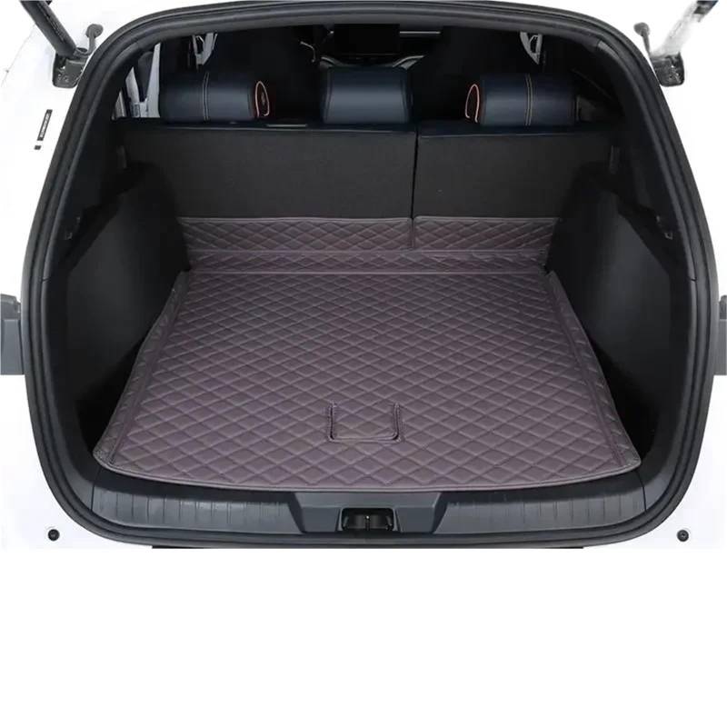 Car Trunk Liner Passend für BYD Seal U Sealion 6 Song Plus DMI Kofferraummatten aus Leder, langlebige Laderaumwanne, Kofferraumteppiche, Innenabdeckung Kofferraum Schutzmatte(Purple-Gray Half Set) von RVIFY