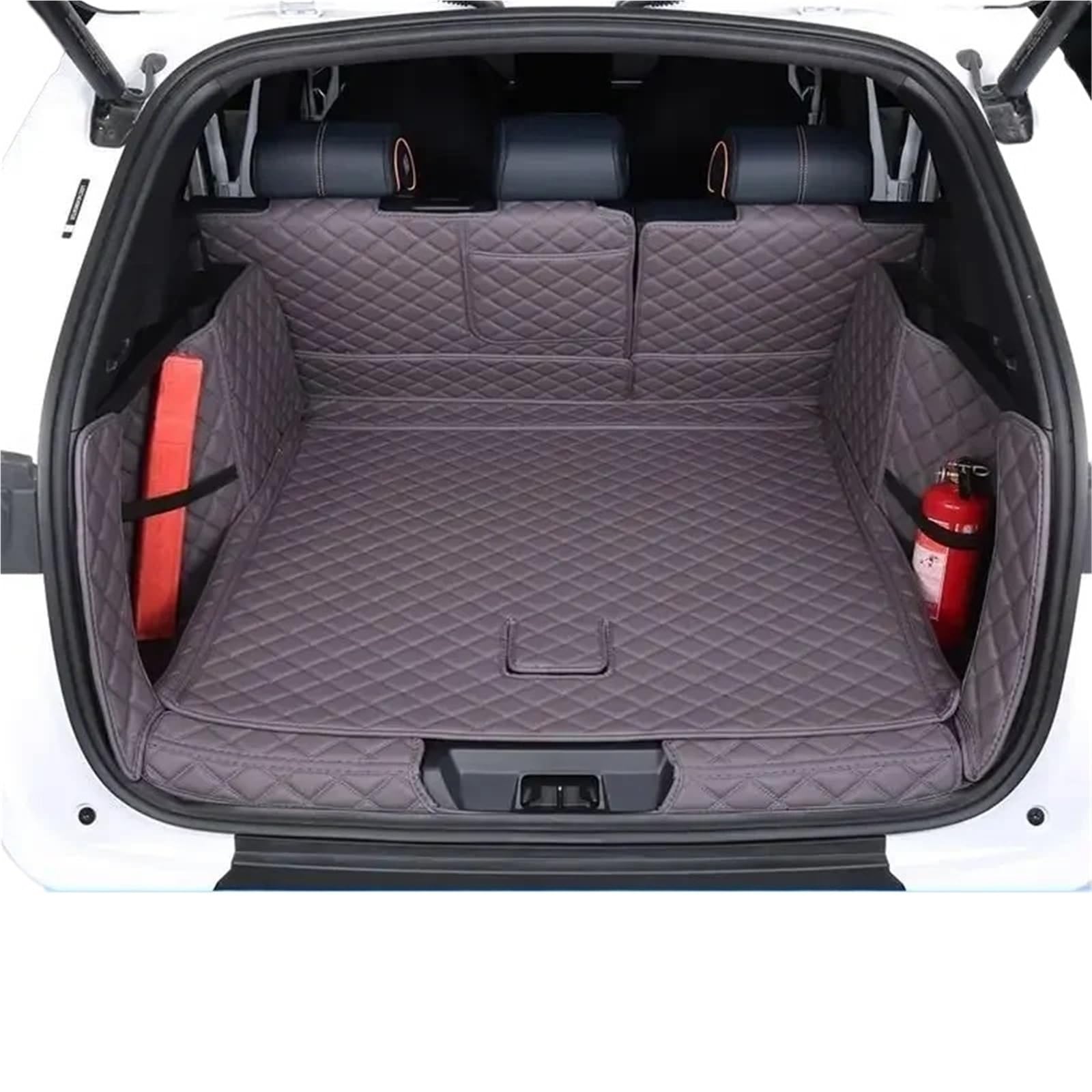 Car Trunk Liner Passend für BYD Seal U Sealion 6 Song Plus DMI Kofferraummatten aus Leder, langlebige Laderaumwanne, Kofferraumteppiche, Innenabdeckung Kofferraum Schutzmatte(Purple-Gray Set) von RVIFY