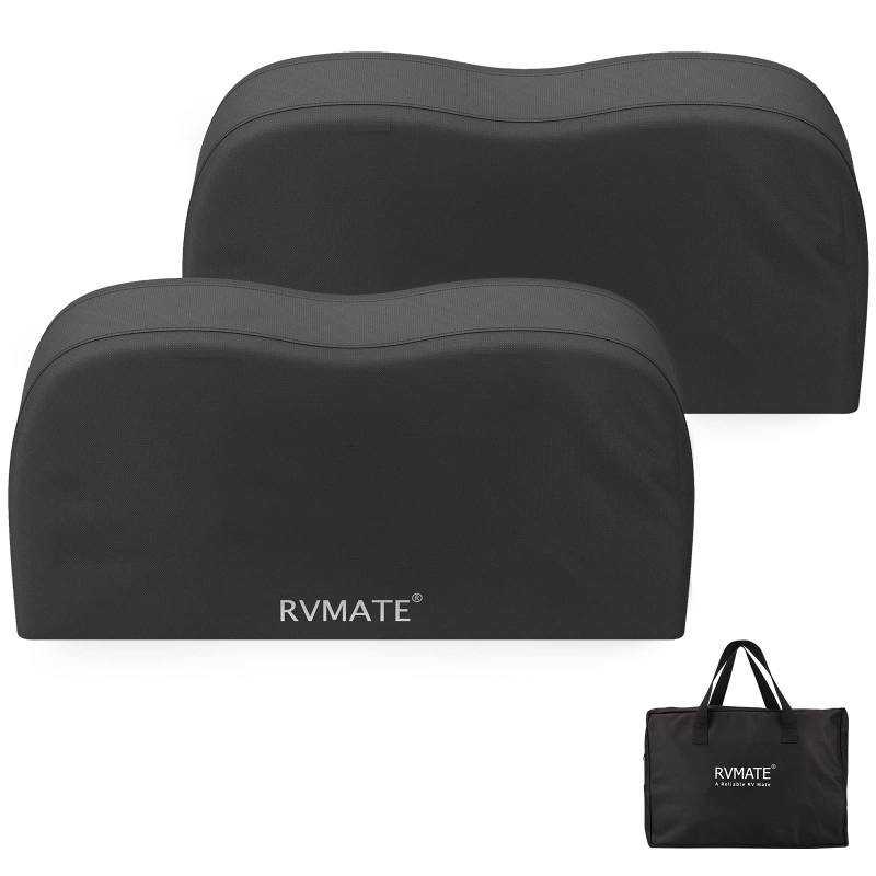 RVMATE Wohnmobil-Reifenabdeckungen, Doppelachsen-Radabdeckung (2 Stück), passend für Reifen mit einem Durchmesser von 68,6 cm - 76,2 cm, wasserdicht, UV-Schutz, 600D Oxford, schwarz, von RVMATE