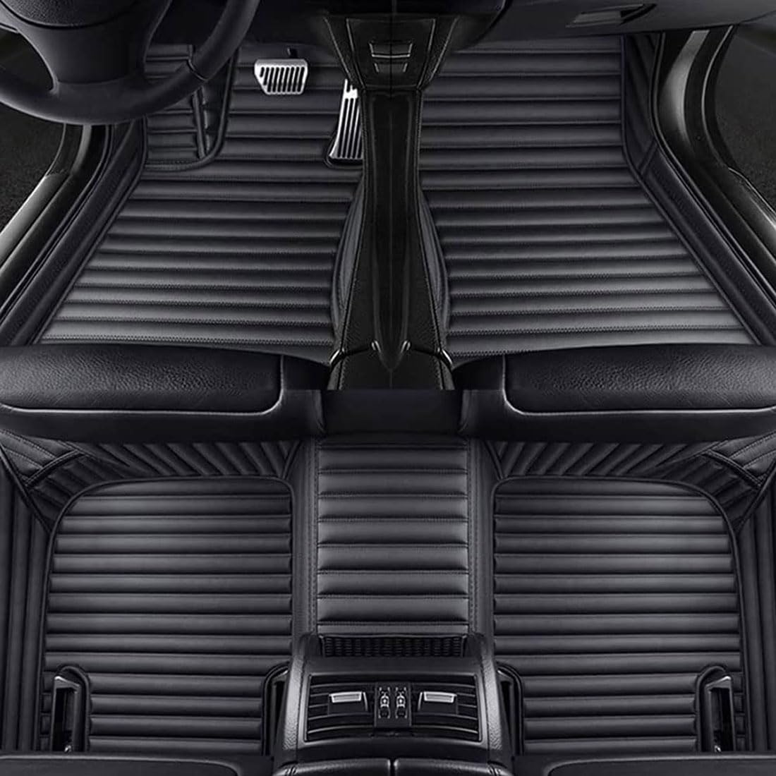 Auto Leder Fußmatten für Suzuki SX4 S-Cross 2018-2022(LHD), Wasserdicht Fussmatten Allwetter Automatten rutschfeste Vollständige Abdeckung Zubehör,C/Black von RWRAPS