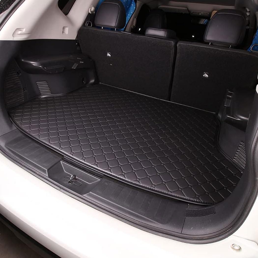 Für MG4 EV MG 4 EH32 2022 2023 Kofferraummatten Auto Rutschfester Kofferraummatte Kunstleder Kratzfest Kofferraumwanne Teppich Kofferraum Zubehör,A/Black-1 von RWRAPS