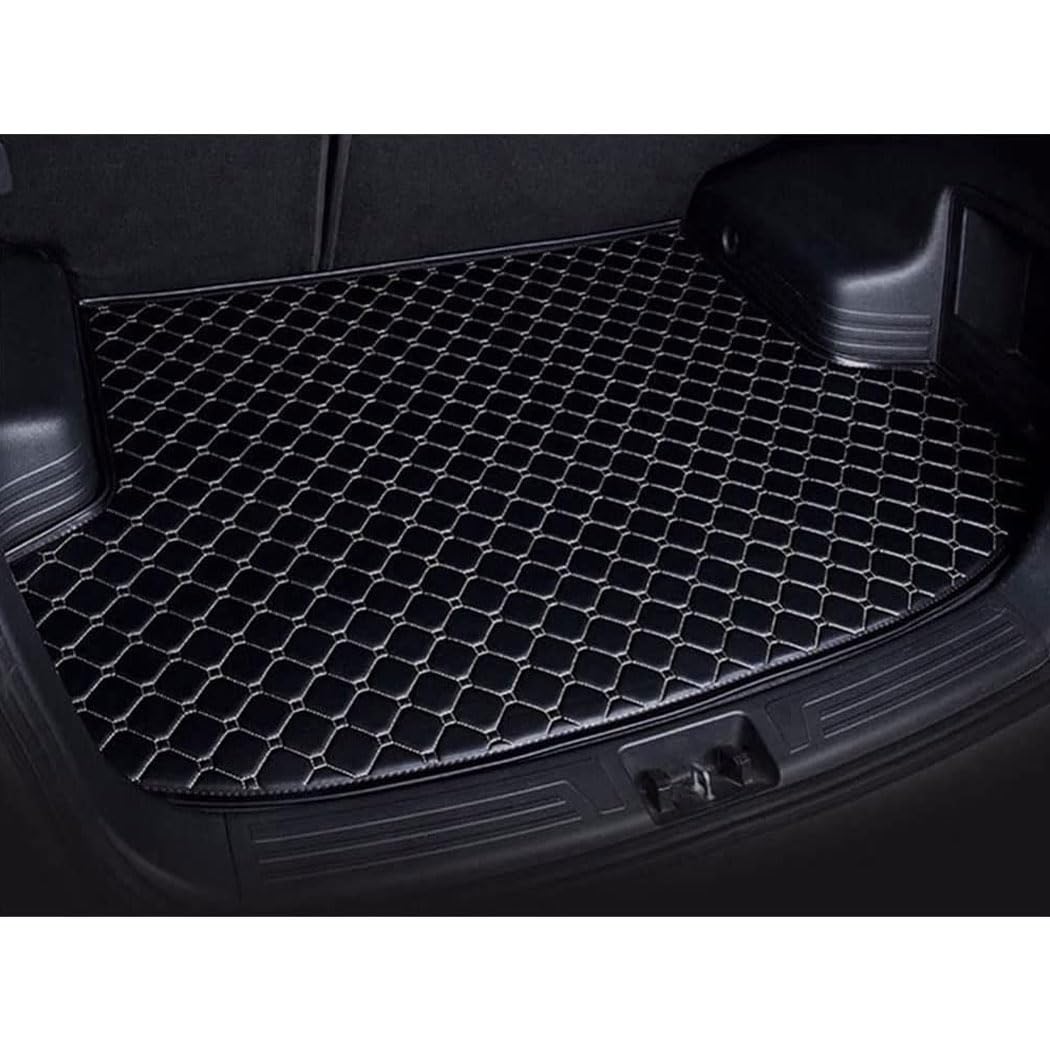 Für Mazda Mazda 3 2014-2019 Kofferraummatten Auto Rutschfester Kofferraummatte Kunstleder Kratzfest Kofferraumwanne Teppich Kofferraum Zubehör,C/Blackbeige-1 von RWRAPS